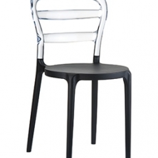 Jedálenská stolička Tante, čierna/transparentná - 1