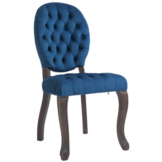 Jedálenská stolička, Temara, zamat, modrá - 1