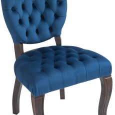 Jedálenská stolička, Temara, zamat, modrá - 7
