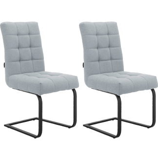 Jedálenská stolička Terza (SET 2 ks), textil, svetlo šedá