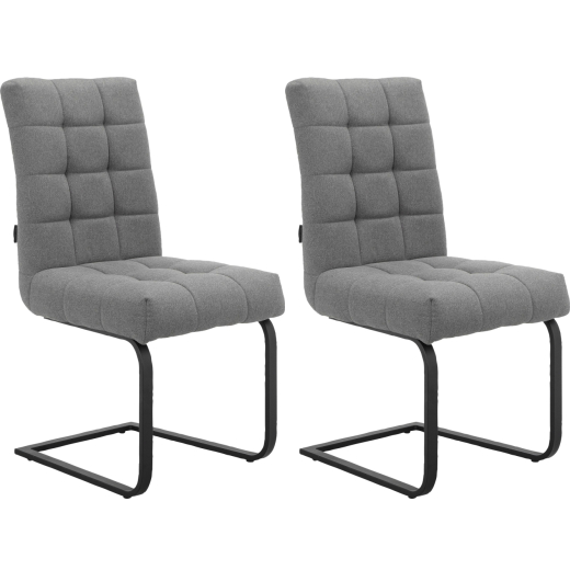 Jedálenská stolička Terza (SET 2 ks), textil, tmavo šedá - 1