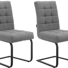 Jedálenská stolička Terza (SET 2 ks), textil, tmavo šedá - 1