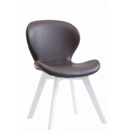 Jedálenská stolička Timar koža, biele nohy - 1