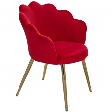 Jedálenská stolička Tulpe, zamat, červená - 1