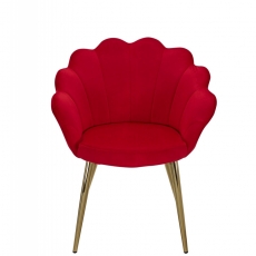 Jedálenská stolička Tulpe, zamat, červená - 2