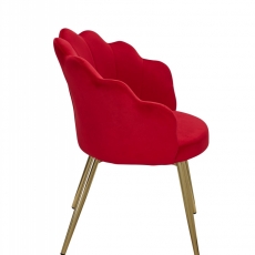 Jedálenská stolička Tulpe, zamat, červená - 3