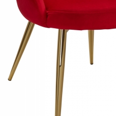 Jedálenská stolička Tulpe, zamat, červená - 5