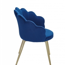 Jedálenská stolička Tulpe, zamat, modrá - 4