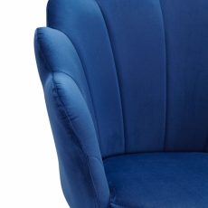Jedálenská stolička Tulpe, zamat, modrá - 5
