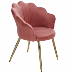 Jedálenská stolička Tulpe, zamat, ružová - 1