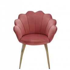 Jedálenská stolička Tulpe, zamat, ružová - 2