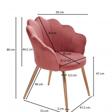 Jedálenská stolička Tulpe, zamat, ružová - 3
