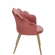 Jedálenská stolička Tulpe, zamat, ružová - 4