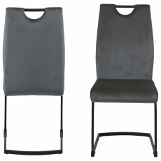 Jedálenská stolička Ulla (SET 2ks), zamat, tmavo šedá - 1