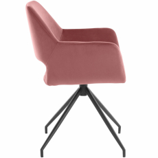 Jedálenská stolička Vienna (SADA 2 ks), zamat, čierna / ružová - 3