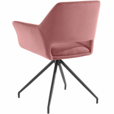 Jedálenská stolička Vienna (SADA 2 ks), zamat, čierna / ružová - 5