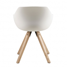 Jedálenská stolička Vilma s drevenou podnožou (SET 2 ks), biela/sivá - 4