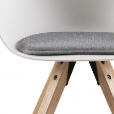 Jedálenská stolička Vilma s drevenou podnožou (SET 2 ks), biela/sivá - 3