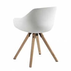 Jedálenská stolička Vilma s drevenou podnožou (SET 2 ks), biela/sivá - 5