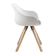 Jedálenská stolička Vilma s drevenou podnožou (SET 2 ks), biela/sivá - 6