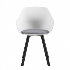 Jedálenská stolička Vilma s kovovou podnožou (SET 2 ks), biela/sivá - 2