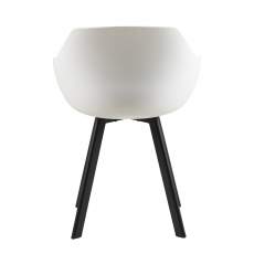 Jedálenská stolička Vilma s kovovou podnožou (SET 2 ks), biela/sivá - 3