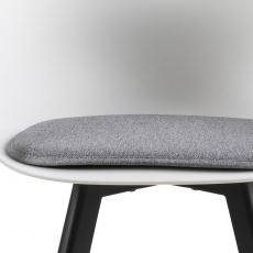 Jedálenská stolička Vilma s kovovou podnožou (SET 2 ks), biela/sivá - 4