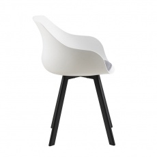 Jedálenská stolička Vilma s kovovou podnožou (SET 2 ks), biela/sivá - 5