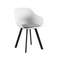 Jedálenská stolička Vilma s kovovou podnožou (SET 2 ks), biela/sivá