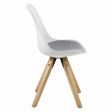 Jedálenská stolička Wanita (súprava 2 ks), biela / svetlosivá - 2