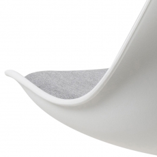 Jedálenská stolička Wanita (súprava 2 ks), biela / svetlosivá - 4