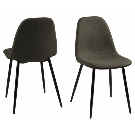 Jedálenská stolička Wilma (SET 4 ks), šedá/hnedá - 1