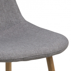 Jedálenská stolička Wilma (SET 4ks), tkanina, svetlo šedá / dub - 5