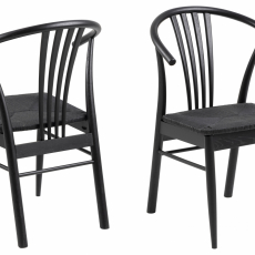 Jedálenská stolička York (SET 2 ks), čierna - 1