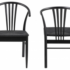 Jedálenská stolička York (SET 2 ks), čierna - 6