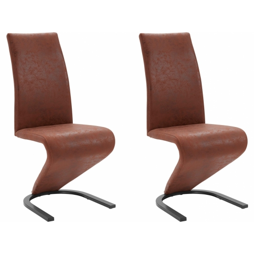 Jedálenská stolička Zapi (Súprava 2 ks), hnedá - 1