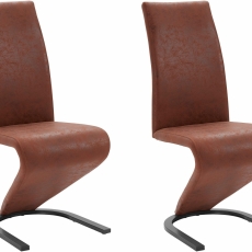Jedálenská stolička Zapi (Súprava 2 ks), hnedá - 1