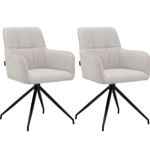Jedálenská stolička Zaria (SET 2 ks), textil, krémová - 1