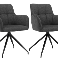 Jedálenská stolička Zaria (SET 2 ks), textil, tmavo šedá - 1