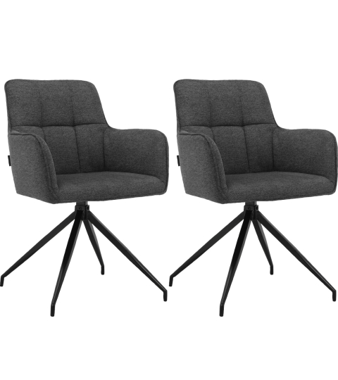 Jedálenská stolička Zaria (SET 2 ks), textil, tmavo šedá