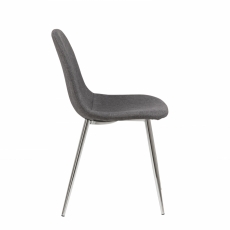 Jedálenská stolička Zayra (Súprava 4 ks), chróm/sivá - 3