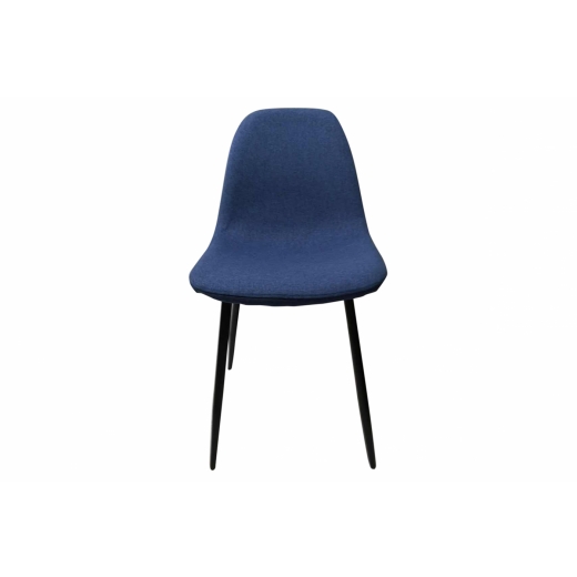 Jedálenská stolička Zayra (súprava 4 ks), modrá / čierna - 1
