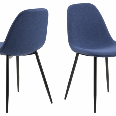 Jedálenská stolička Zayra (súprava 4 ks), modrá / čierna - 2