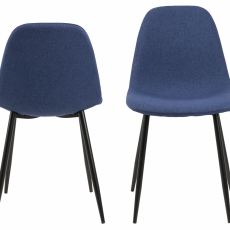 Jedálenská stolička Zayra (súprava 4 ks), modrá / čierna - 3