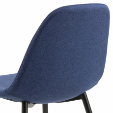 Jedálenská stolička Zayra (súprava 4 ks), modrá / čierna - 5
