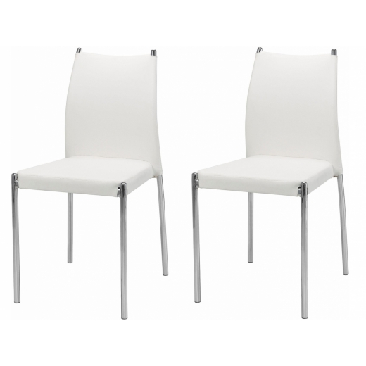 Jedálenská stolička Zunu (Súprava 2 ks), biela - 1