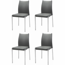 Jedálenská stolička Zunu (Súprava 4 ks), sivá - 2