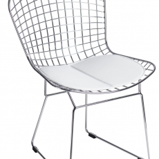 Jedálenská stoličky William, chróm/biela - 1