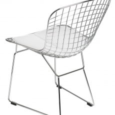 Jedálenská stoličky William, chróm/biela - 3