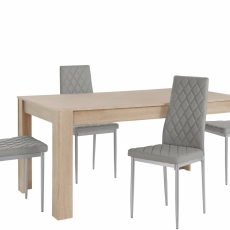 Jedálenská súprava Bero 4 + 1, 160 cm, sivá/dub - 2